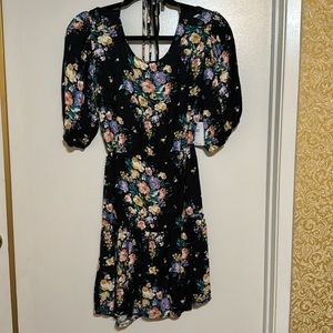 O'Neill Alta Floral Print Open Back Minidress